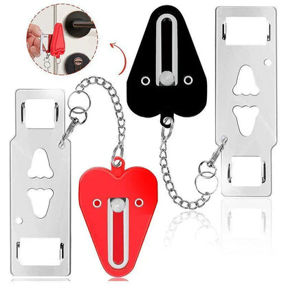 Portable Door Lock for Travel Hotel Home Security Addalock Style Lock - Black