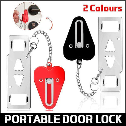Portable Door Lock for Travel Hotel Home Security Addalock Style Lock - Black