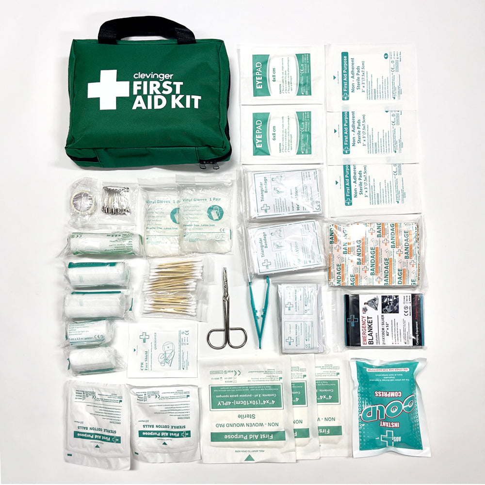 210 piece first aid kit showing hospital-grade medical supplies organised inside the kit
