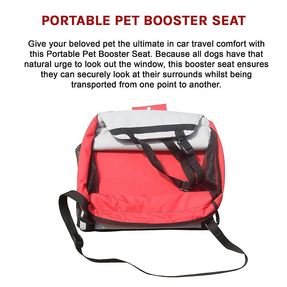 Portable dog car booster seat providing a safe and comfortable travel space for small dogs
