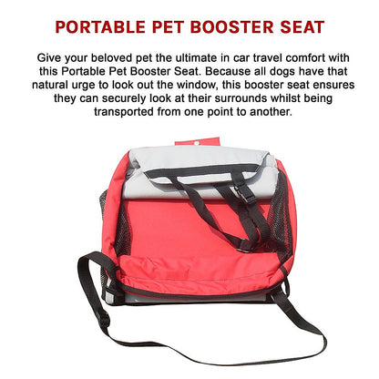 Portable dog car booster seat providing a safe and comfortable travel space for small dogs