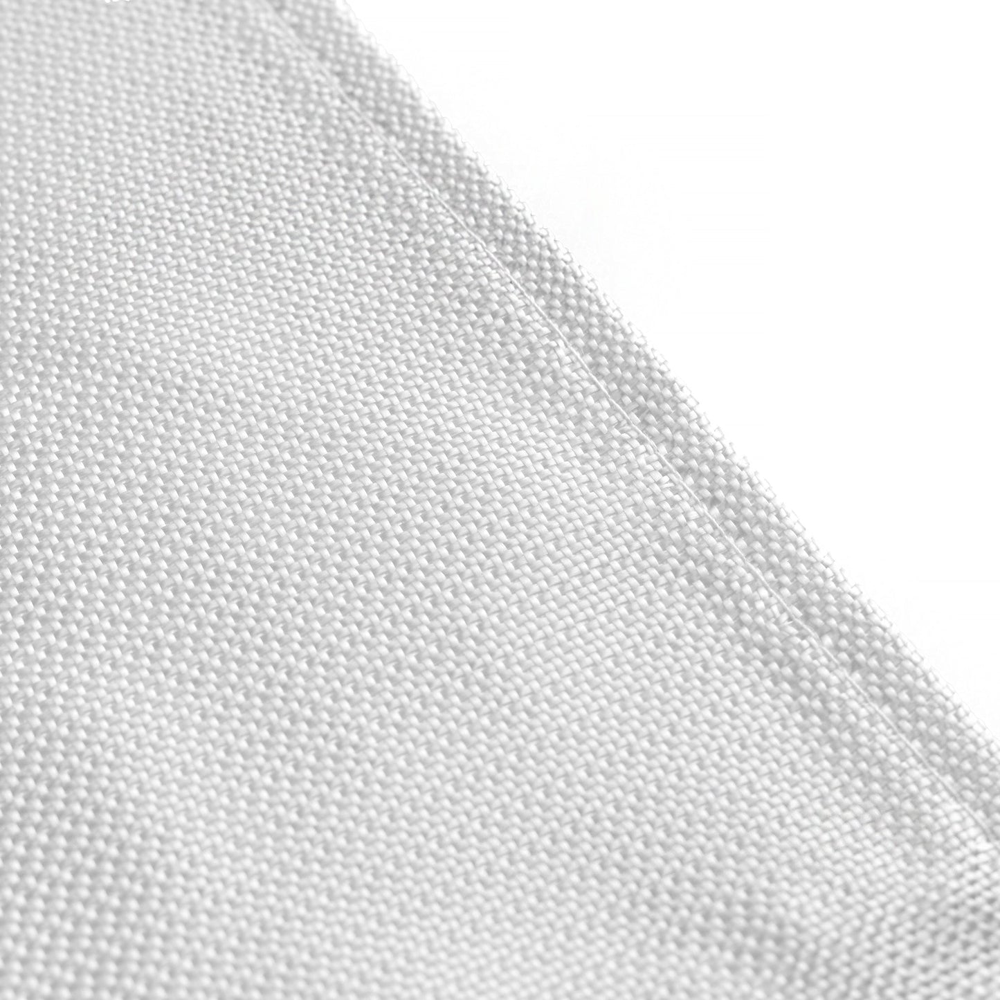 Close-up of a textured white fire safety blanket fabric surface