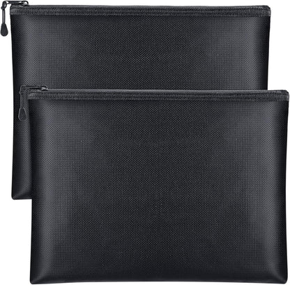 Fireproof and waterproof document bags 2 pack with zipper for protecting important documents and valuables