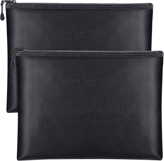 Fireproof and waterproof document bags 2 pack with zipper for protecting important documents and valuables