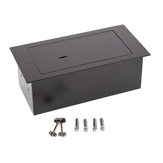 Heavy-duty hidden floor safe with key lock for concealed home security.
