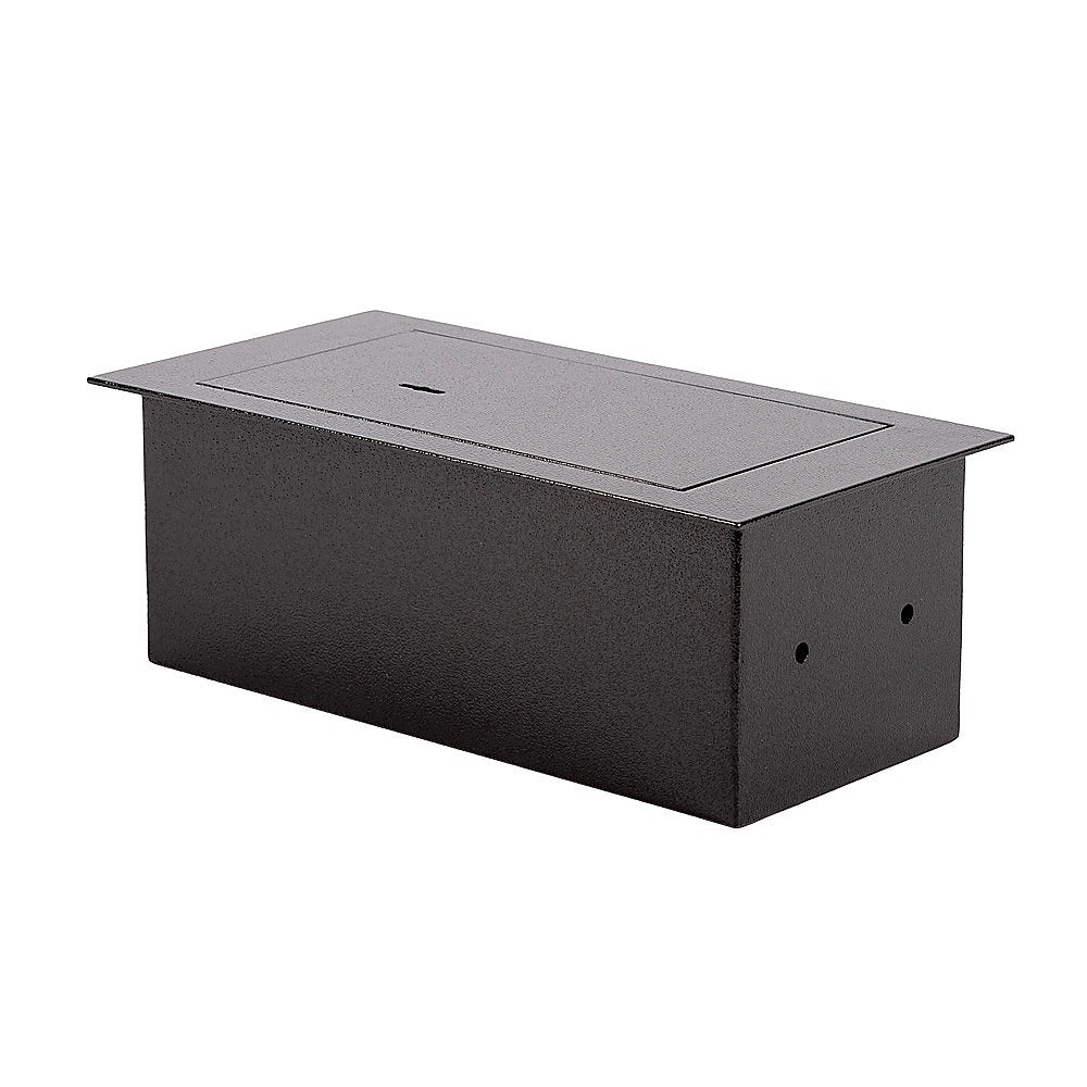 Side profile of the steel hidden floor security safe.