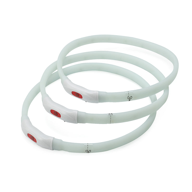 Adjustable clear LED dog collar suitable for small dogs