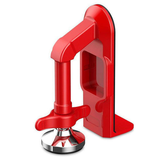 Portable red door stopper security lock for hotels, apartments and travel