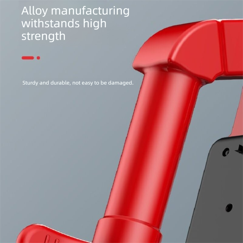 Close-up of reinforced alloy construction on portable door stopper lock