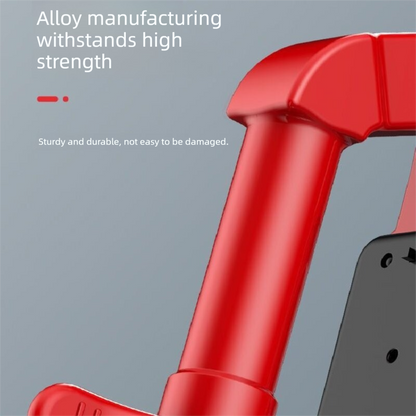 Close-up of reinforced alloy construction on portable door stopper lock