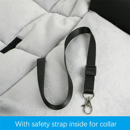 Adjustable safety tether for dog car seat bed